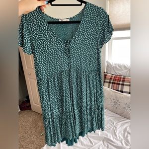 American Eagle Green Floral Dress